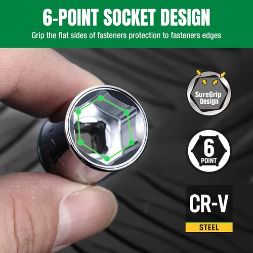 Miniatura 4 de SK Juego de llaves de 1/4 pulgada, llaves métricas, 13 piezas de 4-14 mm, acabado SuperKrome, construcción premium CR-V, con organizador de llaves