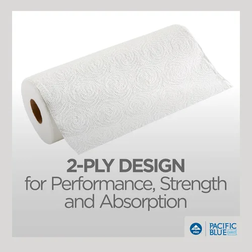 Miniatura 7 de Georgia-Pacific Pacific Blue Select Toalla de Papel en Rollo Perforada de 2 Capas, Blanco, 85 Hojas por Rollo, 30 Rollos por Caja, 27385