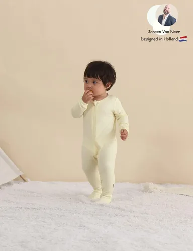 Miniatura 35 de Jimonda Pijama de bambú para bebé, unisex, para niños y niñas, de una pieza, manga larga, cierre de cremallera de 2 vías, mameluco