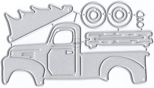 DzIxY Troqueles de corte de metal para árbol de Navidad para camiones, kit de fabricación de tarjetas, troquelados, troquelados, álbumes de 6