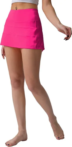 Miniatura 7 de Husnainna Falda de Tenis Plisada de Cintura Alta con Bolsillos Falda Pantalón Atlética de Golf para Mujeres Entrenamiento Casual con Shorts