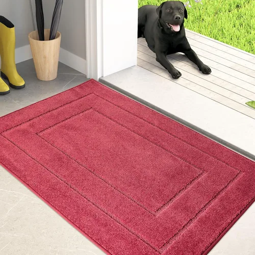 Miniatura 19 de PURRUGS Tapete para puerta que atrapa la suciedad, 20 x 31.5 pulgadas, antideslizante, lavable a máquina, tapete de entrada para perro, tapete
