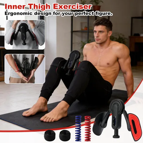 Miniatura 7 de Thigh Trainer, 10-135LB Adjustable Resistance Pelvic Floor Exercise Devices, Kegel Inner Thigh Exerciser with Leg Strap, Thigh Workout Equipment for