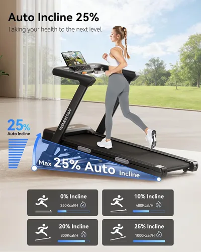 Miniatura 3 de Renestar Cintas de correr para el hogar, caminadora con inclinación automática, cintas de correr plegables para correr y caminar, capacidad