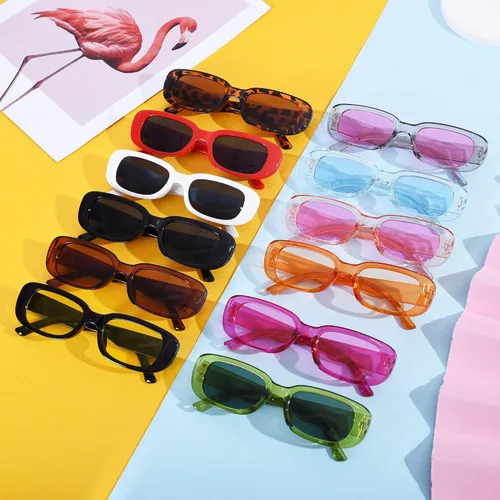 Miniatura 6 de Gafas de sol para fiesta, a granel, retro, pequeñas, rectangulares, para mujer, vintage, cuadradas, paquete de 12