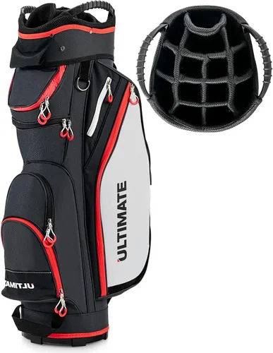 Miniatura 12 de Tangkula Bolsa de carrito de golf de 11 pulgadas con divisores superiores de 14 vías, bolsa de carrito de golf ligera y portátil con 7 bolsillos