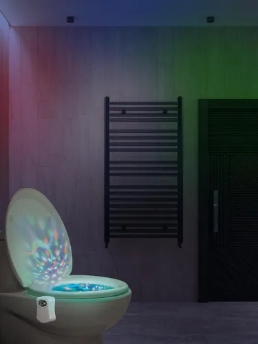 Miniatura 3 de Luz de discoteca para inodoro, luz de baño con sensor de movimiento, luces LED de baño, accesorios de baño divertidos, luces de inodoro dentro
