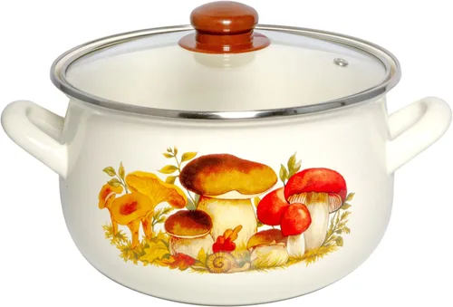 Miniatura 8 de STP GOODS Olla de aluminio esmaltado para setas y vientre, cazuela profunda con tapa de vidrio, utensilios de cocina, olla para sopa