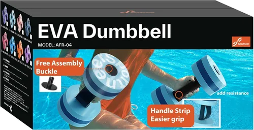 Miniatura 9 de Sportneer Pesas de Agua Mancuernas de Ejercicio Acuático Mancuernas de Agua Aeróbicos Entrenamientos Juego de 2 Pesas de Piscina de Espuma EVA Juego