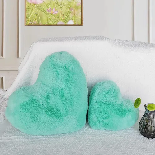 Miniatura 2 de YRXRUS Almohadas de Corazón, Almohada en Forma de Corazón de Amor, Pequeñas y Bonitas Almohadas de Corazón Verde para Regalos, Cojines Decorativos