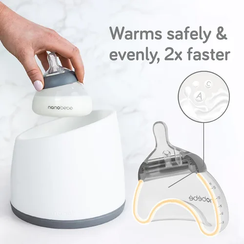 Miniatura 3 de Nanobebe - Botella de leche materna, lactancia materna para recién nacidos, anticólicos, cierre perfecto, conserva los nutrientes de la leche Gris
