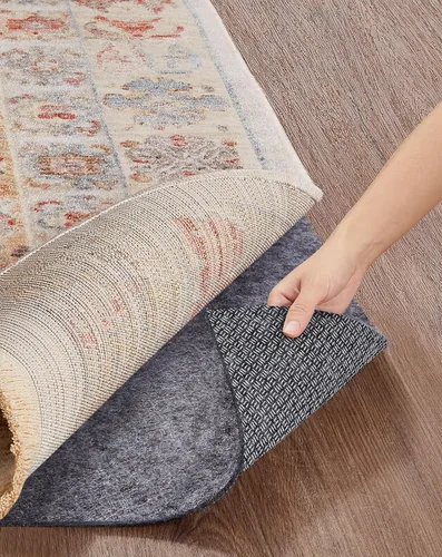 Veken Almohadilla antideslizante acolchada para tapetes, con respaldo de fieltro y silicona, forro para alfombras para pisos de madera y acabados,