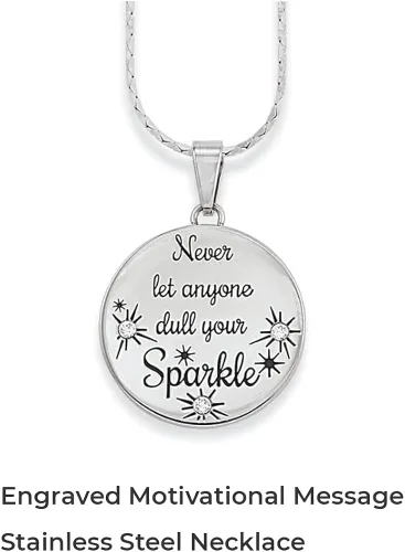 Miniatura 3 de SAGEFINDS Colgante de cristal brillante Regalo inspirador para mujeres y niñas Mensaje motivacional grabado Collar de acero inoxidable