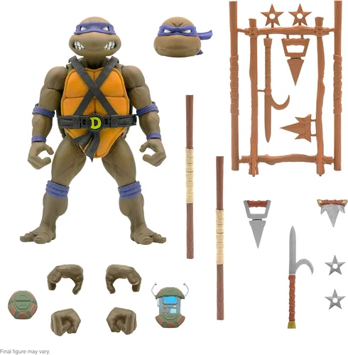 Super7 ULTIMATES! Teenage Mutant Ninja Turtles Donatello - Figura de acción TMNT de 7 pulgadas con accesorios, coleccionables clásicos de dibujos
