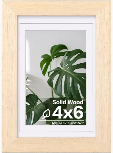 Miniatura 35 de Egofine - Portarretratos de 4 x 6 pulgadas, de madera maciza con plexiglás, para fotos de 3.5 x 5 con paspartú o de 4 x 6 sin paspartú, para colocar