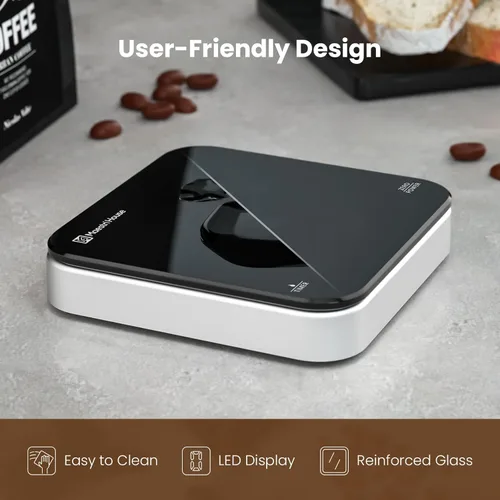 Miniatura 9 de Maestri House Mini Báscula de Café Kit de Barista con Peso de Calibración de 100g y Estuche de Transporte, Báscula de Espresso Recargable con Caja