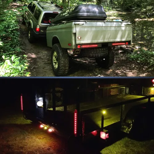 Miniatura 7 de Nilight - TL-10 2 piezas 16 pulgadas 11 LED rojo remolque barra de luz para parada de estacionamiento intermitentes luz de freno trasera compatible