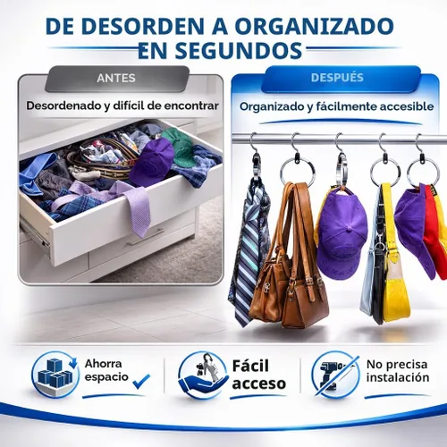 Miniatura 6 de ROLLY HANGER Perchas multiusos para armario, colgador de corbata y cinturón para armario, gran organizador de cinturón que ahorra espacio