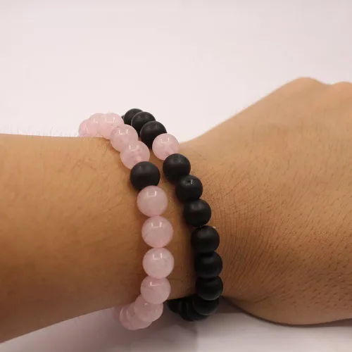 Miniatura 6 de KSQS - Pulseras para pareja de larga distancia (con cuentas de 516 de pulgada) para Navidad, cumpleaños, San Valentín