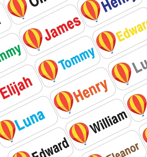 Miniatura 20 de Etiquetas de Nombre Personalizadas para Niños – 60 Etiquetas Impermeables de Pelar y Pegar para Ropa, Cajas de Almuerzo, Botellas de Agua, Bolsas