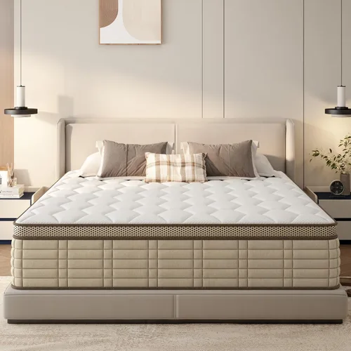 Miniatura 14 de Colchón individual de 10 pulgadas, colchón híbrido en una caja con espuma viscoelástica, diseño ergonómico de enfriamiento para alivio de presión