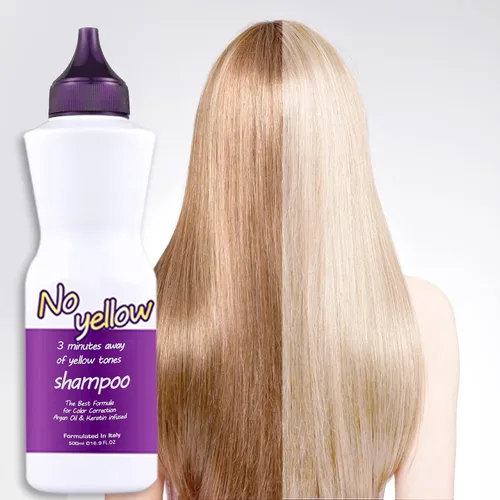 Champú morado de 3 minutos, corrector de color hidratante, lavado de cabello sin sulfato, sin champú amarillo para latón o amarillo, infusión de