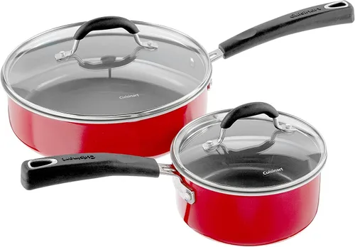 Miniatura 6 de Cuisinart 54C-11R Ceramica XT - Juego de utensilios de cocina antiadherentes, 11 piezas, color rojo y acero inoxidable Rojo con interior gris