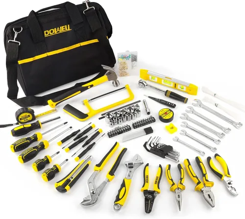 Miniatura 9 de DOWELL Kit de herramientas rosa de 140 piezas para mujeres, niñas, damas, juego de herramientas para el hogar con bolsa de herramientas de 14