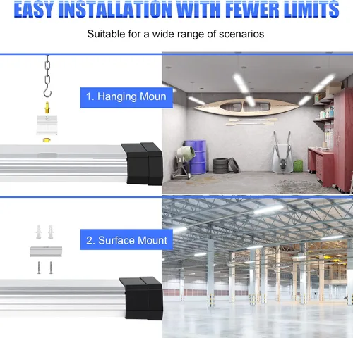 Miniatura 5 de Luz LED enlazable para tienda con certificación ETL de 100 W, 13,000 LM, 5000 K, luces de techo LED para garaje, enchufe de 3.6 pies con cadena