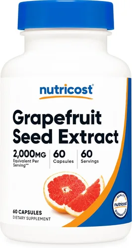 Nutricost Extracto de semilla de pomelo, 60 cápsulas para 60 porciones por botella, sin gluten y sin OMG