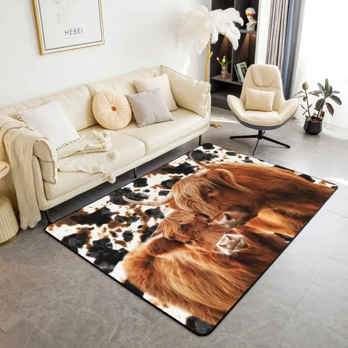 Miniatura 30 de Alfombra abstracta de tigre, 3 x 5 pies, color marrón y negro, alfombra con estampado de rayas de animales salvajes, para adolescentes y adultos