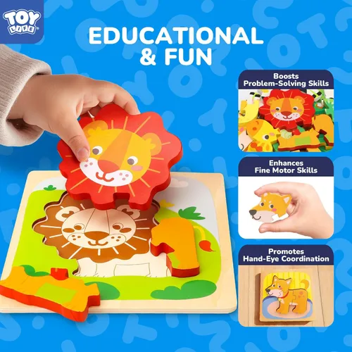 Miniatura 2 de TOY Life - Rompecabezas de madera para niños de 1 a 3 años, rompecabezas para niños, rompecabezas para bebés, juguetes Montessori para niños y niñas