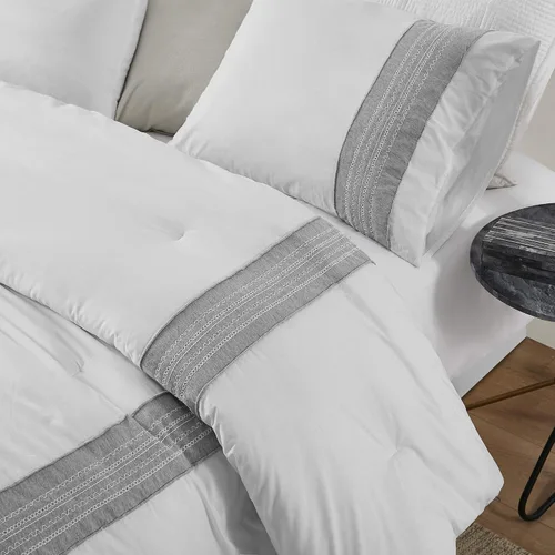 Miniatura 2 de Byourbed Boutique Border - Edredón Queen texturizado - Hotel Gray