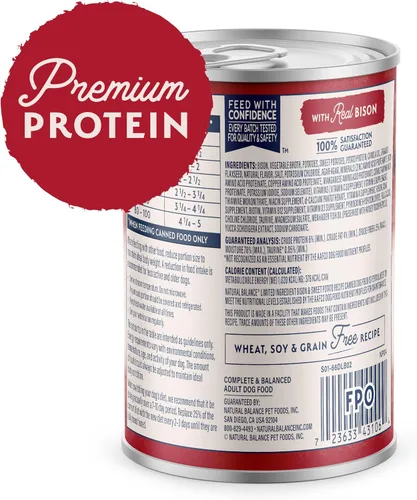 Miniatura 2 de Natural Balance Limited Ingredient - Alimento enlatado húmedo para perros adultos, sin granos, receta de bisonte y batata, 13 onzas (paquete de 12)