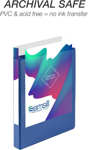 Miniatura 422 de Samsill - Carpeta duradera de 5 pulgadas, fabricada en los Estados Unidos, con anillos en D, transparente y personalizable, color blanco
