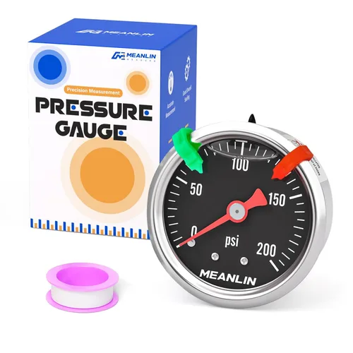 Miniatura 21 de MEANLIN MEASURE - Manómetro de presión de 0~60 psi, relleno de glicerina, esfera con cara de 1.5 pulgadas, NPT de 1/8 de pulgada, manómetro de acero