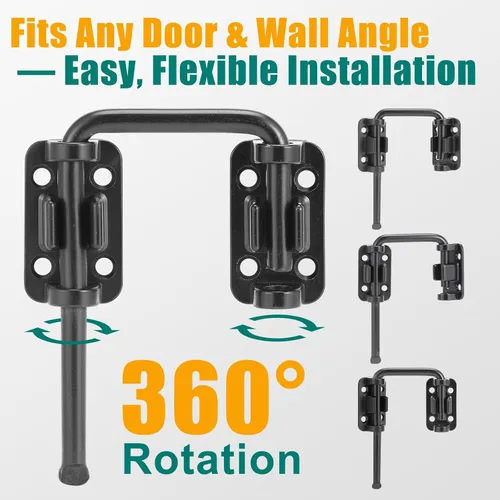 Miniatura 6 de HBL' Cerradura para puerta corrediza de vidrio, cerradura de seguridad infantil para puerta corredera de patio y pestillo de bucle, flexible
