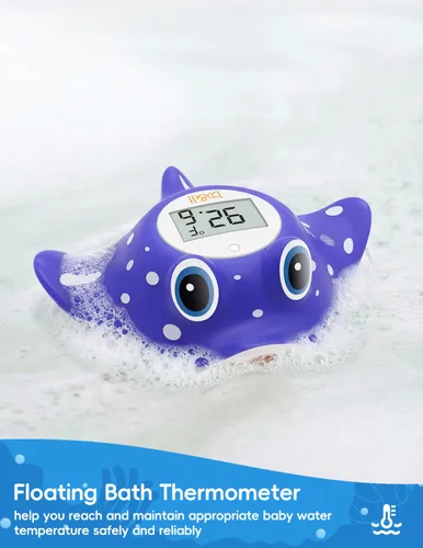 Miniatura 6 de b&h Termómetro de baño para bebé, termómetro digital de lectura instantánea para bañera y habitación de bebés, mide la temperatura del agua