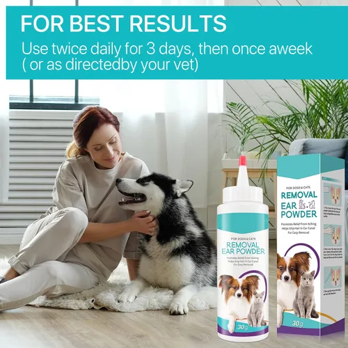 Miniatura 9 de ZIXAOK Limpiador de Orejas para Perros 30g - Polvo para la Remoción de las Orejas para Mascotas, Tratamiento para Infección de Orejas de Perro