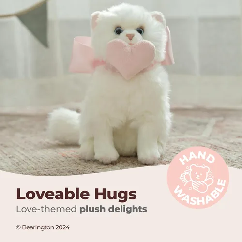 Miniatura 3 de Peluche de Gato de la Colección Bearington - Peluche de Gato Realista y Felpa Blanca para Niñas - Linda Gatita de 25 cm