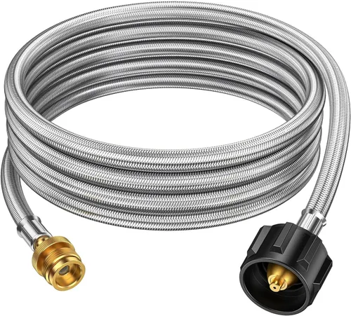 Miniatura 8 de Manguera adaptadora de propano de 4 pies, convertidor de 1 libra a 20 libras, extensión de manguera de propano para tanque de 5-40 libras, reemplaza
