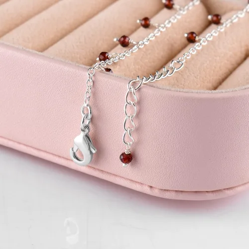 Miniatura 3 de Yanara Tobilleras de piedras preciosas para mujer, piedra natal natural, chapada en plata, joyería hecha a mano en 8.5 + 1.5 pulgadas, cristales