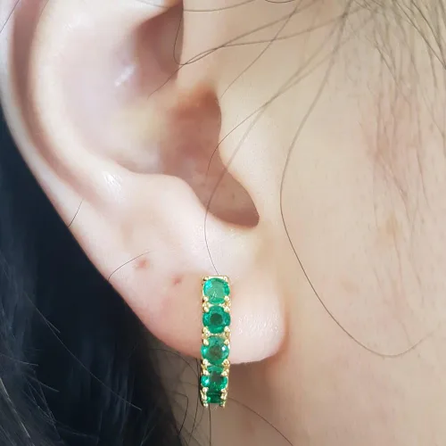 Miniatura 3 de Dazzlingrock Collection - Pendientes de aro de 1 quilate, oro amarillo de 10 quilates