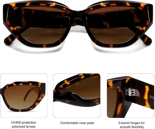 Miniatura 24 de SOJOS Gafas de sol polarizadas de ojo de gato lindo de moda para mujer Cateye SJ2237