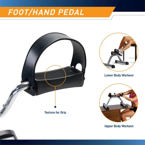 Miniatura 5 de Marcy Miniciciclo de ejercicio de piernas y brazos con pedal para debajo del escritorio, con resistencia magnética ajustable, fisioterapia, Negro