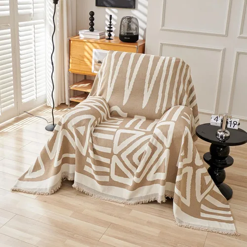 Miniatura 39 de Handontime - Funda de sofá de felpilla para perros y mascotas, estilo bohemio, sofá modular en forma de L, sofá 3 cojines, 71 x 118 pulgadas, negro