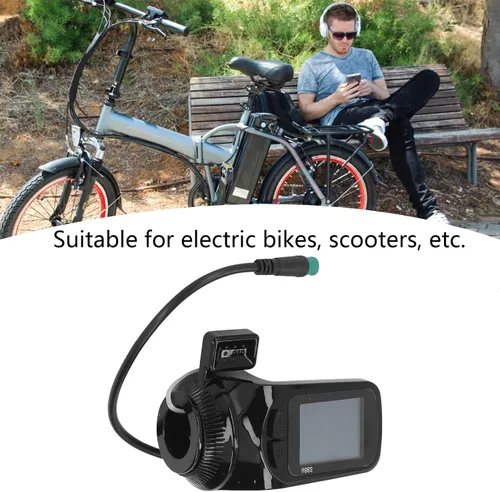 Miniatura 2 de Medidor de pantalla LCD eléctrico, 24 V, 36 V, 48 V, 60 V, pantalla LCD para scooter eléctrico, baja tasa de fallas, computadora con velocímetro