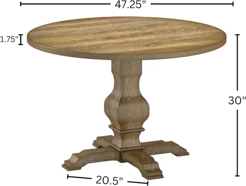 Miniatura 13 de Roundhill Furniture Havre - Juego de comedor de 5 piezas, mesa redonda de pedestal con 4 sillas elegantes, color negro