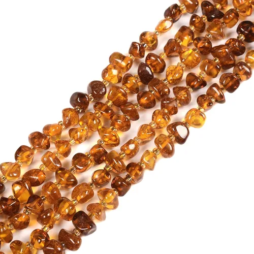 Miniatura 39 de Chips Amber Natural Gemstone Freedom Chips Cuentas sueltas de 0.433-0.472 in para hacer joyas, manualidades, 16 pulgadas Cuarzo Rutilado Dorado