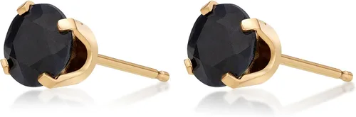 Miniatura 2 de Lavari Jewelers - Aretes redondos de piedras preciosas naturales para mujer en oro amarillo o blanco de 14 quilates con piedra natal de 0.197 in